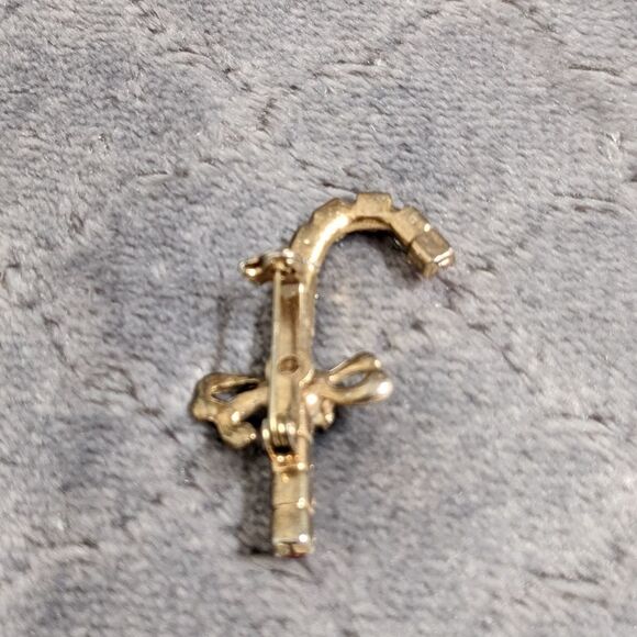 Vintage 1950's Christmas Candy Cane Rhinestone Brooche - Picture 3 of 6